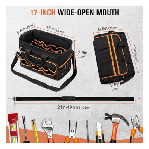 Elosung 17 Inch Tool Bag with 46 Pockets – image 4