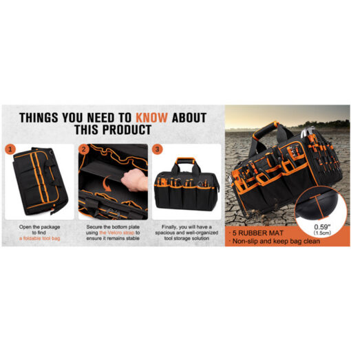Elosung 17 Inch Tool Bag with 46 Pockets – image 5