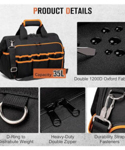 Elosung 17 Inch Tool Bag with 46 Pockets - Image 7