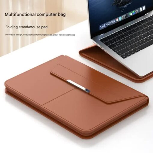 Elosung 3-in-1 PU Leather Laptop Sleeve Stand – image 3