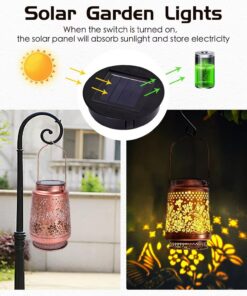 Elosung 2-Pack Solar Hummingbird Lanterns with Projection - Image 3