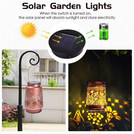 Elosung 2-Pack Solar Hummingbird Lanterns with Projection – image 3