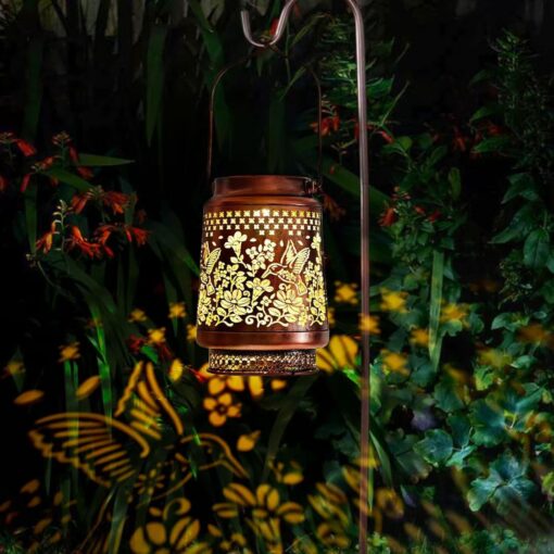 Elosung 2-Pack Solar Hummingbird Lanterns with Projection – image 4