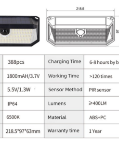 Elosung 388-LED Solar Motion Wall Lights 2-Pack - Image 4