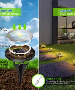 Elosung 4-Pack Solar LED In-Ground Lights, IP44 - Image 3