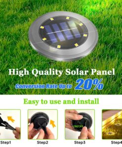Elosung 4-Pack Solar LED In-Ground Lights, IP44 - Image 4