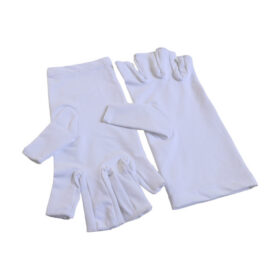Elosung White UV Fingerless Gloves 5 Pair Pack – image 1