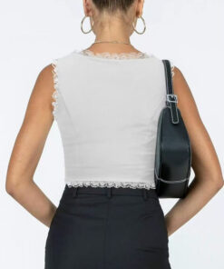 Elosung 2-Pack Lace Camisole, White - Image 3