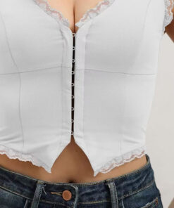 Elosung 2 Pack Lace Camisoles with Back Detail - Image 5