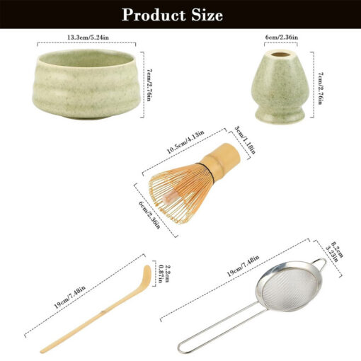 Elosung Matcha Ceramic Set with 100-Tine Whisk – image 2
