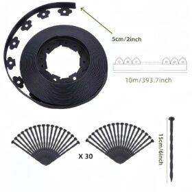 Elosung Black L-Shape Garden Edging 10m – image 1