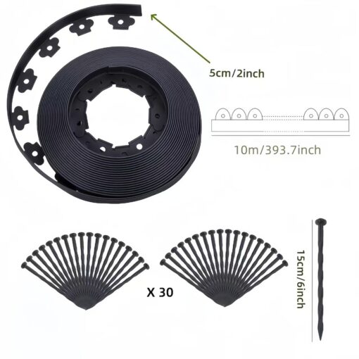 Elosung Black L-Shape Garden Edging 10m – image 1