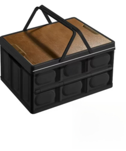 Elosung Collapsible Storage Box with Wooden Lid - Image 1