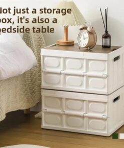 Elosung Collapsible Storage Box with Wooden Lid - Image 3