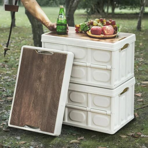 Elosung Collapsible Storage Box with Wooden Lid – image 6