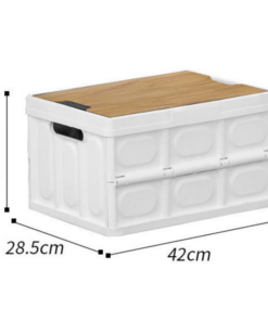 Elosung Collapsible Storage Box with Wooden Lid - Image 7