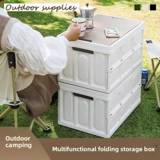 Elosung Collapsible Storage Box with Wooden Lid – image 2