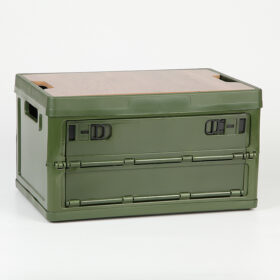 Elosung Green Collapsible Storage Box with Wood Lid – image 1