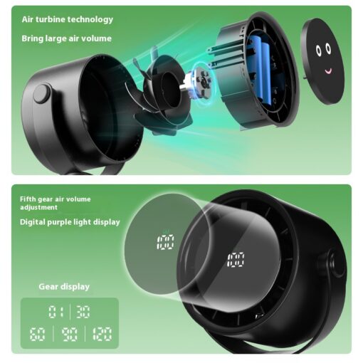 Elosung Portable Bladeless Fan with LED Display – image 2