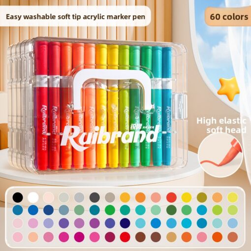 V888-ELOSUNG40372-202511210010-00.jpg Elosung 60-Colour Washable Acrylic Markers – image 1