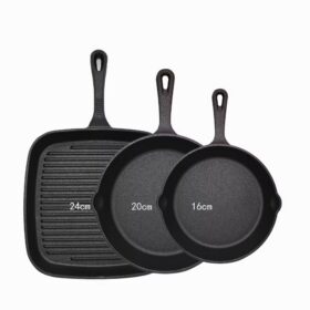 Elosung Cast Iron Skillet Set, Heavy Duty – image 1