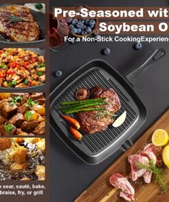 Elosung Cast Iron Skillet Set, Heavy Duty - Image 3