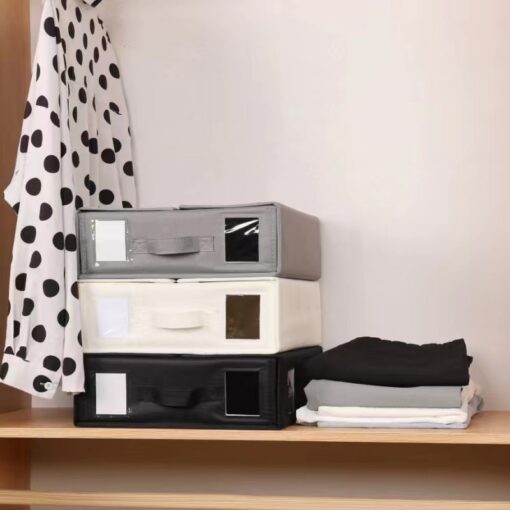 Grey Foldable Storage Box with Clear Window – image 2