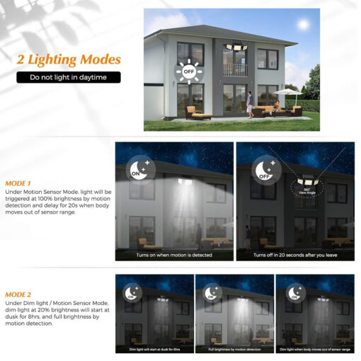 Elosung Solar 210 LED Motion Sensor Wall Light – image 5