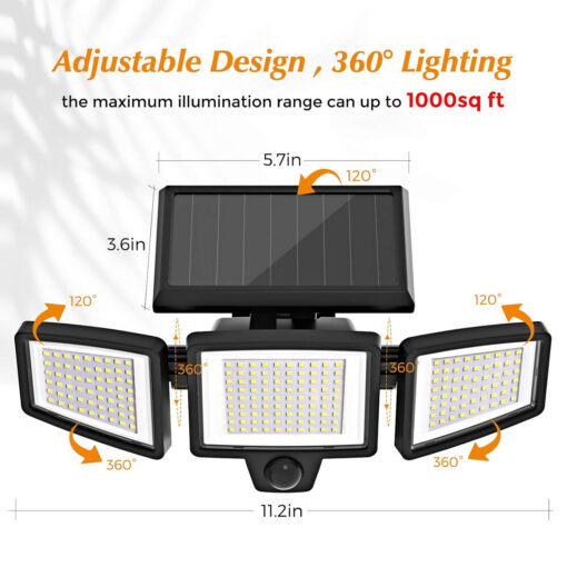 Elosung Solar 210 LED Motion Sensor Wall Light – image 6