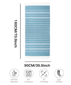 Elosung Turkish Style Beach Towel Set, Quick Dry - Image 6