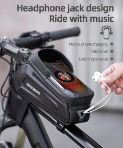 Elosung Hard Shell Bike Top Tube Bag with Phone Holder - Image 3