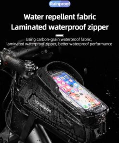 Elosung Hard Shell Bike Top Tube Bag with Phone Holder - Image 4