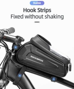 Elosung Hard Shell Bike Top Tube Bag with Phone Holder - Image 6