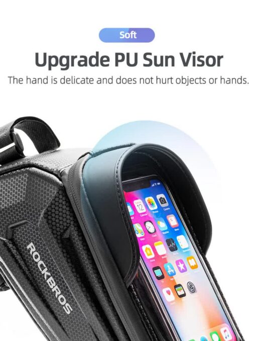 Elosung Hard Shell Bike Top Tube Bag with Phone Holder – image 11
