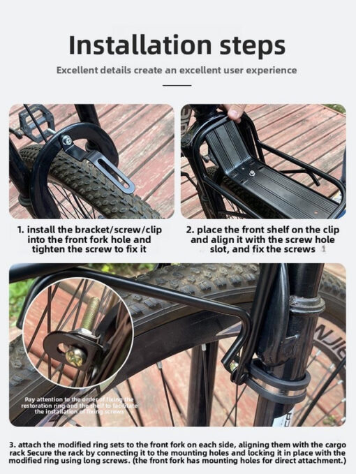 Elosung Front Bicycle Rack for Disc & V-Brakes – image 9