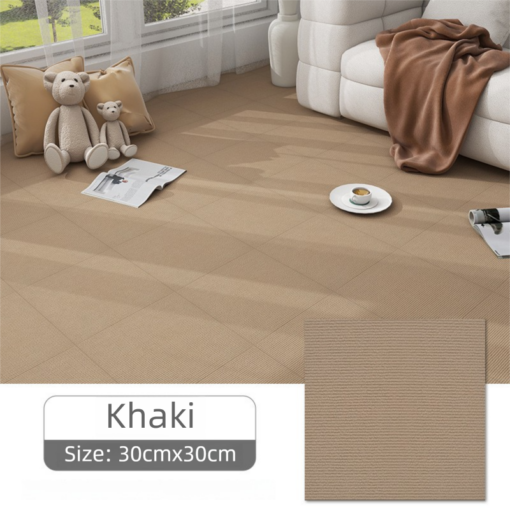 Elosung Self-Adhesive Khaki Carpet Tiles 30cm – image 1