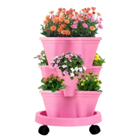 Elosung 3-Tier Strawberry Planter with Wheels – image 1