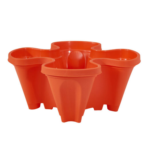 Elosung 3-Tier Red Planter with Wheel Tray – image 8