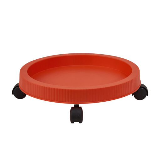 Elosung 3-Tier Red Planter with Wheel Tray – image 9