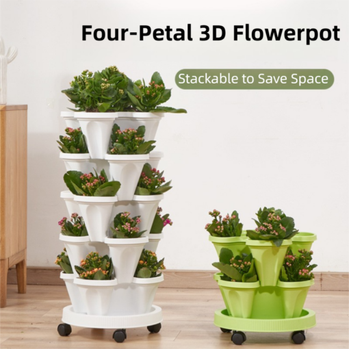 Elosung 3-Tier Strawberry Planter with Wheels – image 2