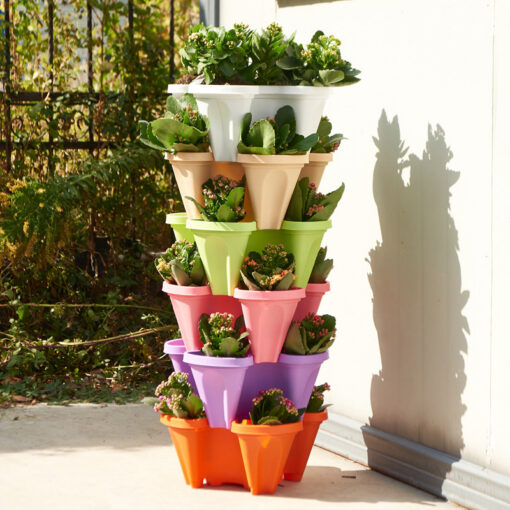 Elosung 3-Tier Strawberry Planter with Wheels – image 11