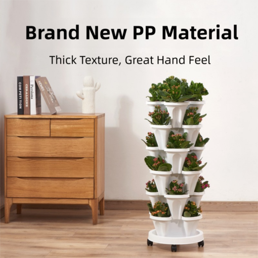 Elosung 3 Tier Planter with Mobile Wheel Tray – image 3