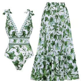 Elosung One-Piece Swimsuit Set with Matching Dress – image 1