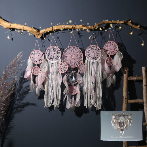 V888-ELOSUNG42451-202512191805-00.jpg Elosung 5 Piece Pink Dreamcatcher Set – image 1