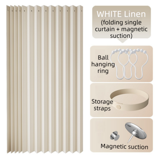 Elosung Drill-Free Magnetic Closet Curtain – image 1