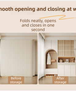 Elosung Khaki Linen Look Curtain with Magnetic Closure - Image 3