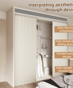 Elosung Khaki Linen Look Curtain with Magnetic Closure - Image 5