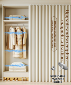 Elosung Khaki Pull Curtain with Magnetic Closure - Image 4