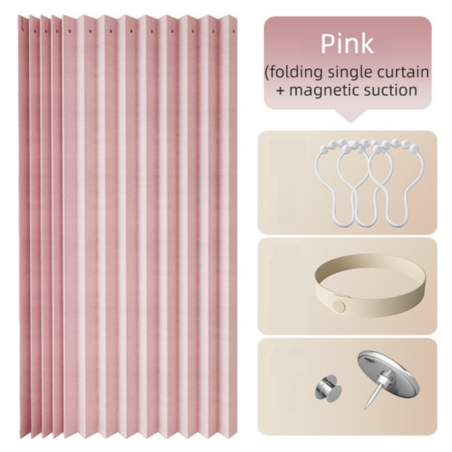 V888-ELOSUNG42736-202601051111-00.png Elosung Pink Linen Look Magnetic Curtain – image 1