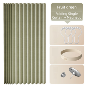 Elosung Faux Linen Pull Curtain with Magnetic Closure – image 1
